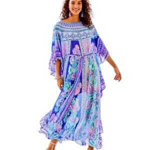 Lilly Pulitzer Monnae Midi Caftan Dress In Moroccan Mint Size L/XL | Holy Grail